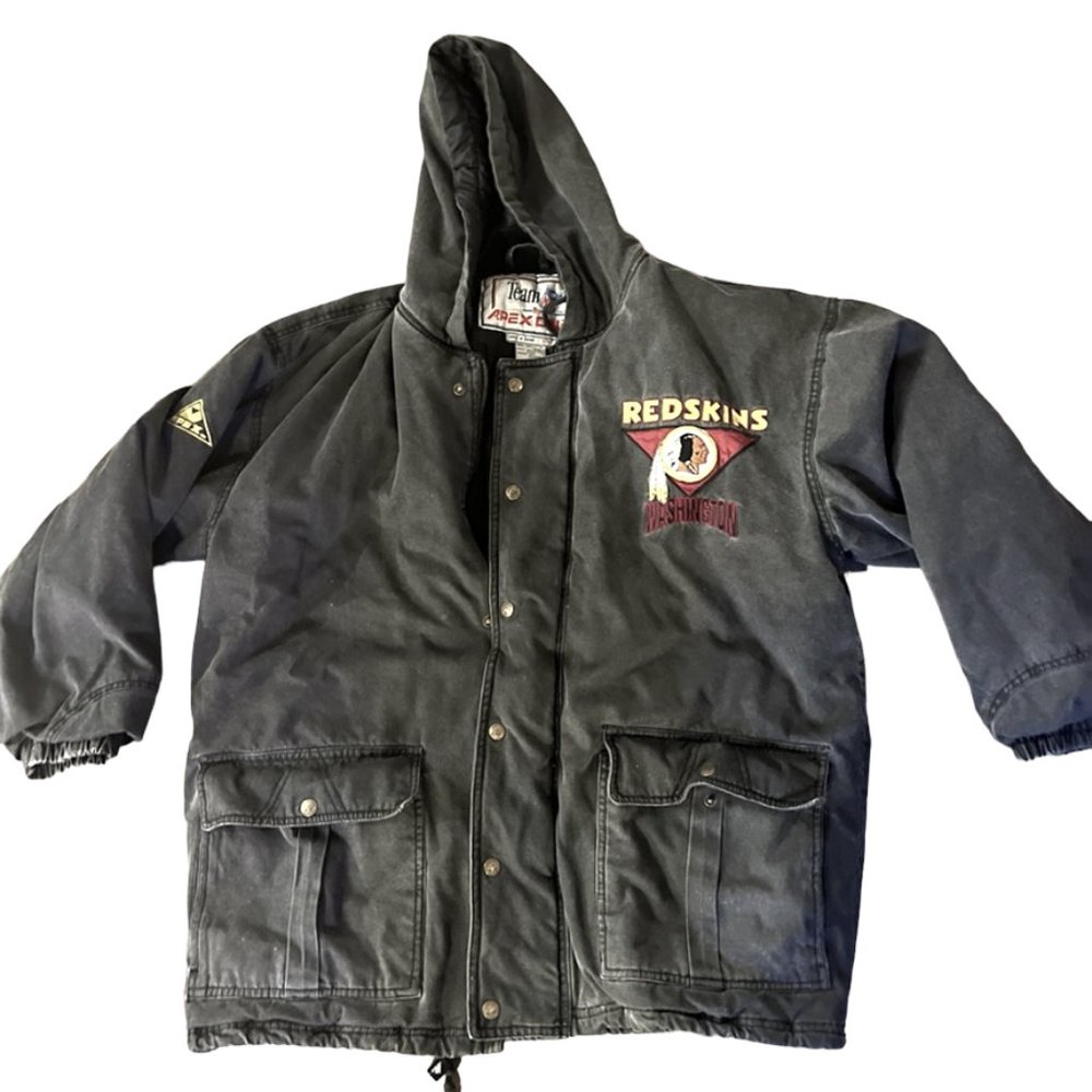 Vintage Washington Redskins Starter Apex one denim hooded quilted jacket 90's